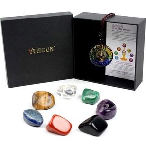 Yunoun Chakra Stones Healing Crystals - Reiki - 7 Chakra Set